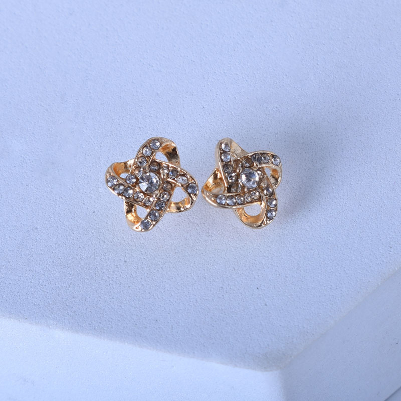 Purple Rhinestone Stud Earrings Gift For Women